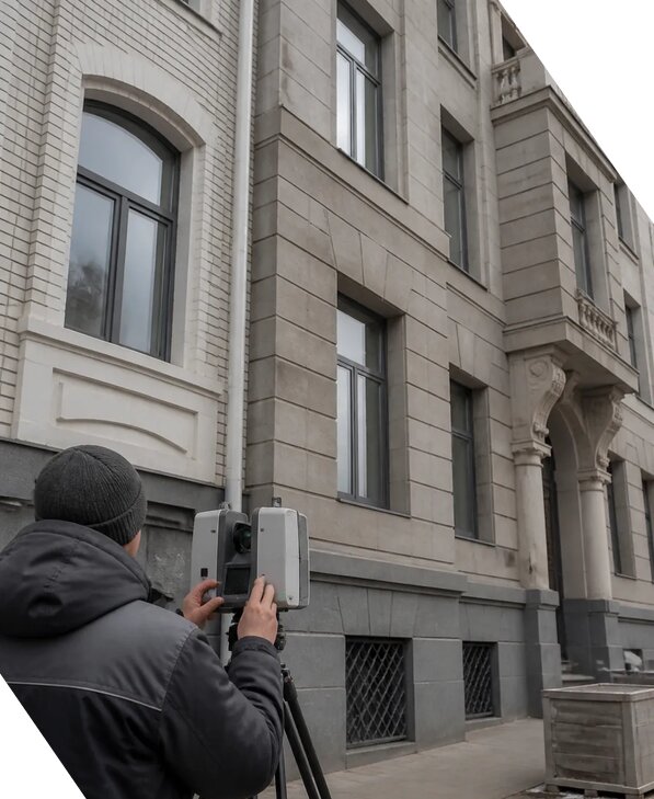 Лазерное сканирование фасадов зданий для обследования в Ижевске